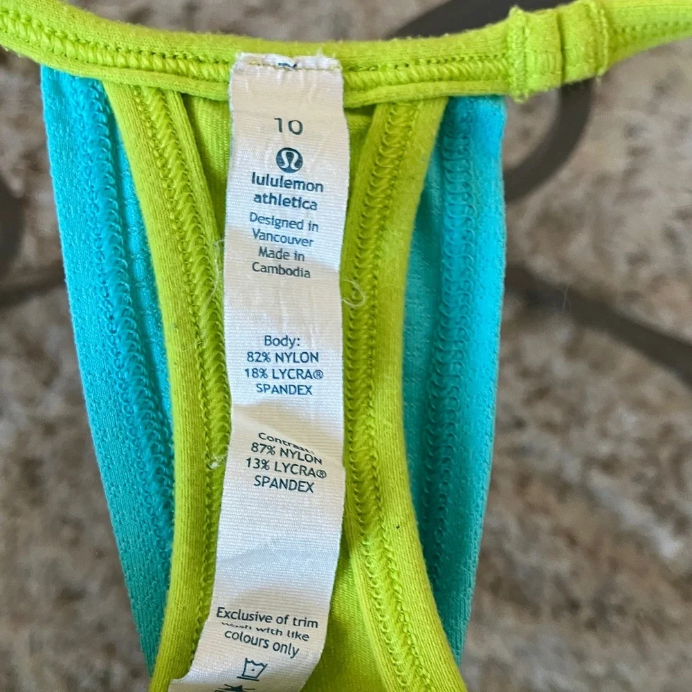 lululemon athletica Turquoise and Lime Green Tank Top - Picture 5 of 6